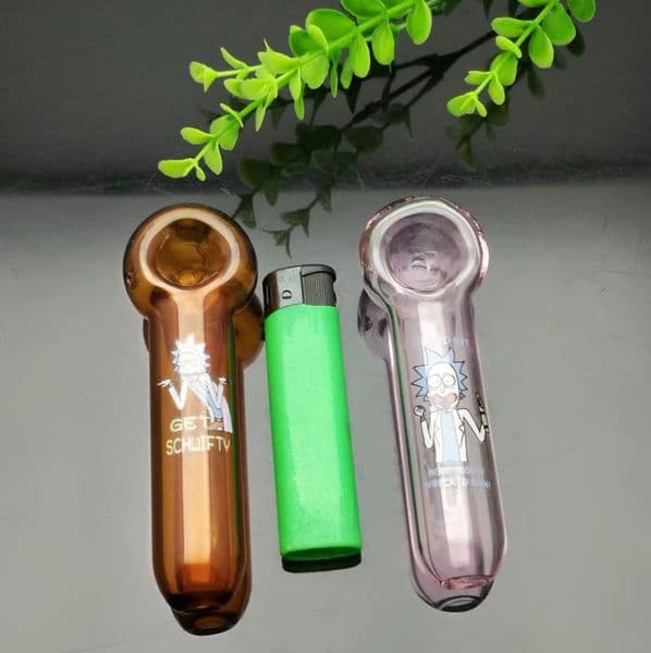 Glass Pipes Smoking Hand-blown Beautifully Handcrafted Smoking Pipe Colorful cartoon logo glass pipe