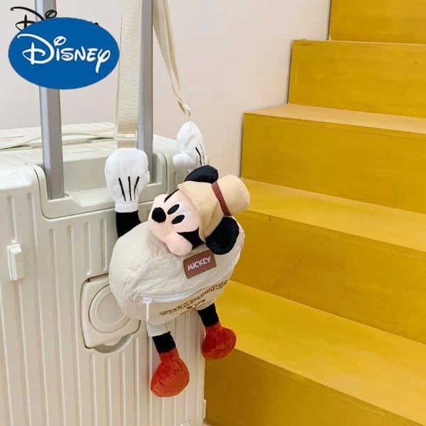 Disney Mickey New Girls Crossbody Bag Fashionable and High-quality Womens Chest Bag Three-dimensional Doll Phone Storage Bag H260421