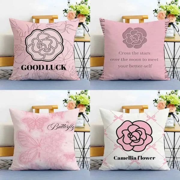 Luxury Designer Hot Selling Camellia High-End Printing Case Anti-Dustmite Invisible Zipper art Sofa Bed Shipping 4