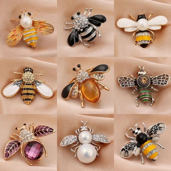 1 piece of womens European and American trendy little bee pearl brooch for fashionable dressing banquet party holiday gift 260421