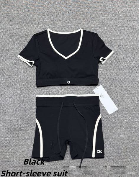 aalosets women clothes alone shorts bra alone top yoga gym set shorts women aalo womens Outdoor Fitness Suit with Chest Pad Pilates Training Sports Set hot-selling