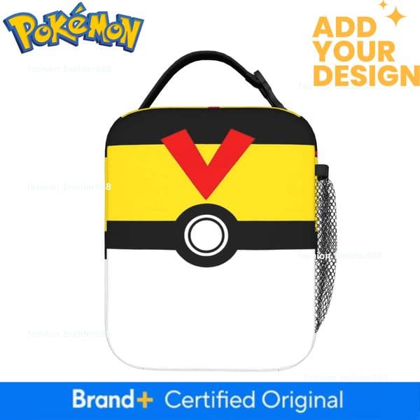Poke Ball GO Insulated Lunch Bag Leakproof Pokemon Lunch Container Cooler Bag Tote Lunch Box College Travel Food Handbags