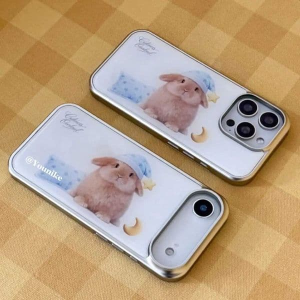 Korean Ins Girl Cute Pajama Rabbit Couple Phone Case For iPhone 17 AIR 16 15 14 13 12 11 Pro Max Plus Y2K Cover H260421