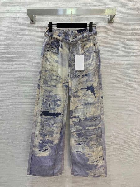 Top print women Jeans Four Seasons lady t women designer othes Ink printed loose straight leg wide leg pants A993X05N253 Z260513
