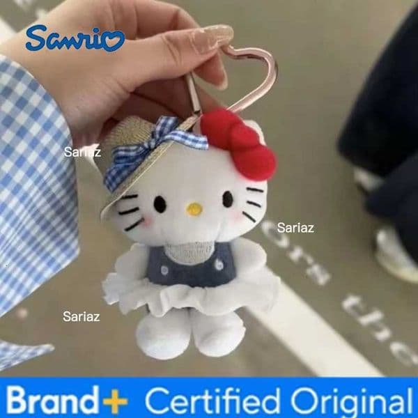 Sanrio Kawaii Hello Kitty Bag Pendant Keychain Peripheral Doll Sunglasses Backpack Plush Toy Gift Toy for Girl H260421