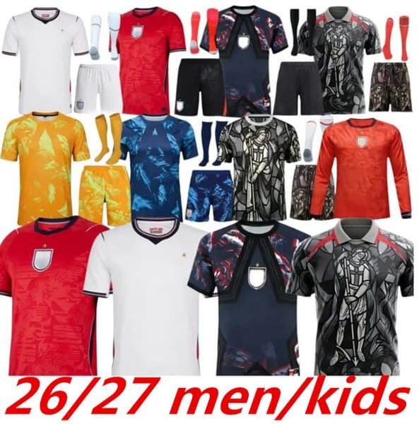 2026 England Soccer Jersey Men Kids 26 27 KANE BELLINGHAM RASHFORD RICE FODEN GORDON TONEY PALMER PICKFORD Football Shirt Soccer Uniform 999