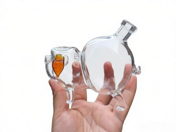 Wholesale Super Cute 3D Pig Shape Thick heady glass tobacco hand pipe Portable Colorfful Dry herb Handpipes Spoon water pipes for smoking