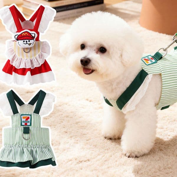 Leash Chain Small And Medium-Sized Dog Walking Rope Vest-Style Teddy Corgi Pet Chest Harness Skirt Bamubi