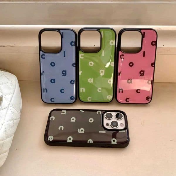 INS Pure Color Simplicity English Letters Drip Glue Phone Case For iPhone 17 Air 16 Pro Max 15 14 Plus 13 12 Pro 11 Back Cover H260421
