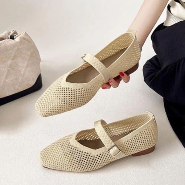 Women Leisure Flats Breathable Mesh Spring Summer Flat Shoes For Female Daily Walking Shoes Square Toe Ladies Fashion Footwear 260420