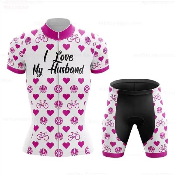 2026 Women's Pink Heart Short Sleeve Cycling Jersey Sets Summer Mtb Maillot Ropa Ciclismo Bicycle Clothing Bike Shirts Bicycle