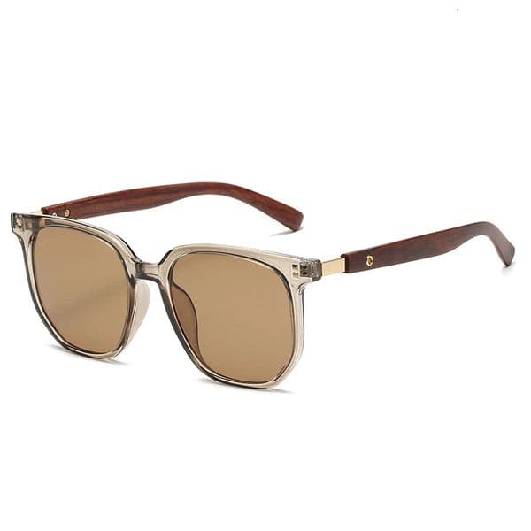 Trendy Wooden Grain Leg TR90 Sunglasses Men Women Korean Square UV400 Protective Sun Glasses S2299 260421