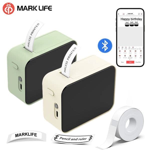 Marklife P15 Thermal Label Printer Wireless Bluetooth Maker Similar As Niimbot D11 D110 Mini Adhesive Tape Sticker 260421