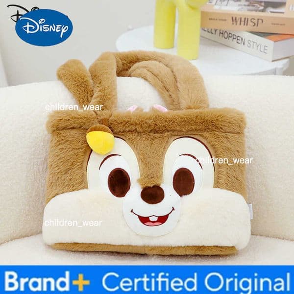 Disney Qiqi New Womens Plush Bag Cartoon Versatile Large Capacity Womens Handbag Fashion High Quality Plush Shoulder Bag H260421