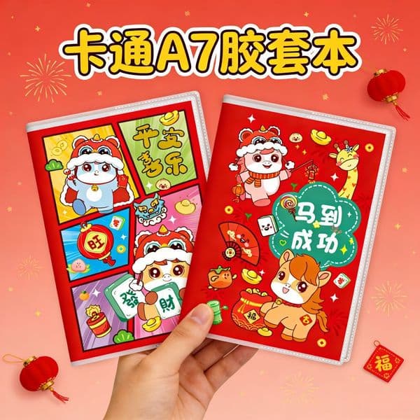 Bestseller Bestseller Year Of The Horse A7 Plastic Cover Cartoon Diary Portable Pocket Notebook Practical Student Stationery Reward Gift Ddmybear Ddmysat