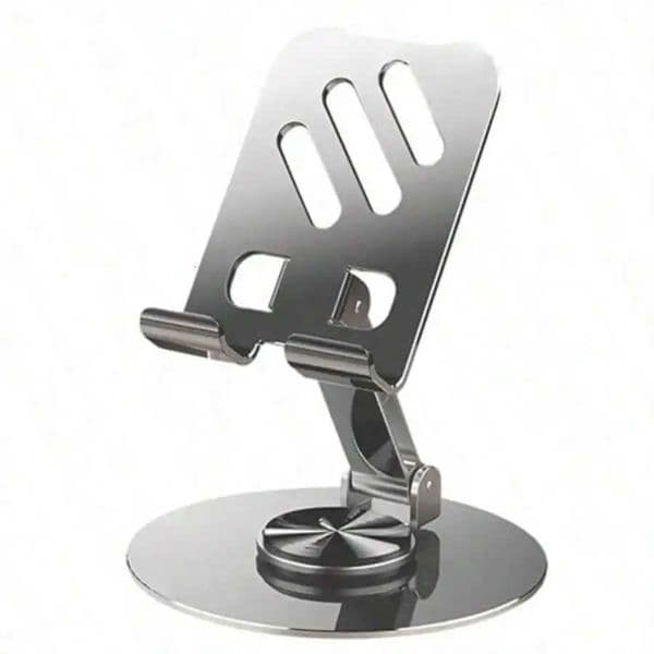 HLJJUEJUEZI Foldable Cell Phone Stand Metal Portable Phone Holder Fully Adjustable Rotatable Cell Phone Holder For Desk For H260421