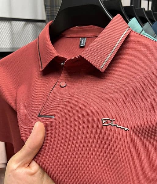High end y fashion diamond short sleeve Advanced printed POLO shirt summer Korean version mens lapel T-shirt 260421