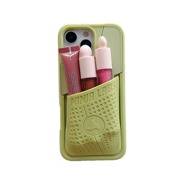 Cosmetics Designer Phone Case for iphone 17 pro max 16 pro max cases Luxury Small Yoga Pants with Large Pockets Silicone Case Lipstick Storage