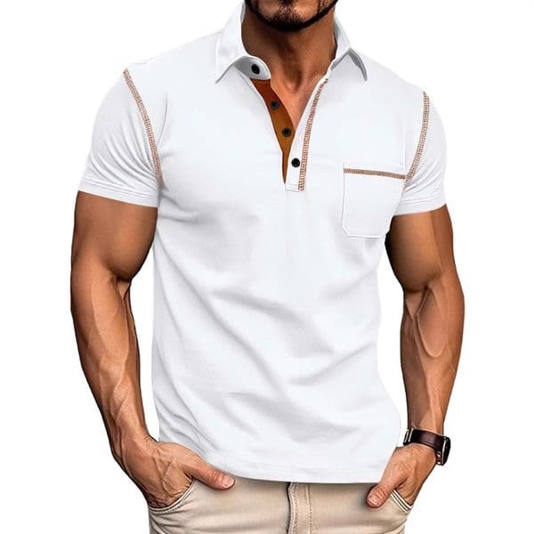 Temus new summer European size mens short-sleeve T-shirt casual sports polo shirt