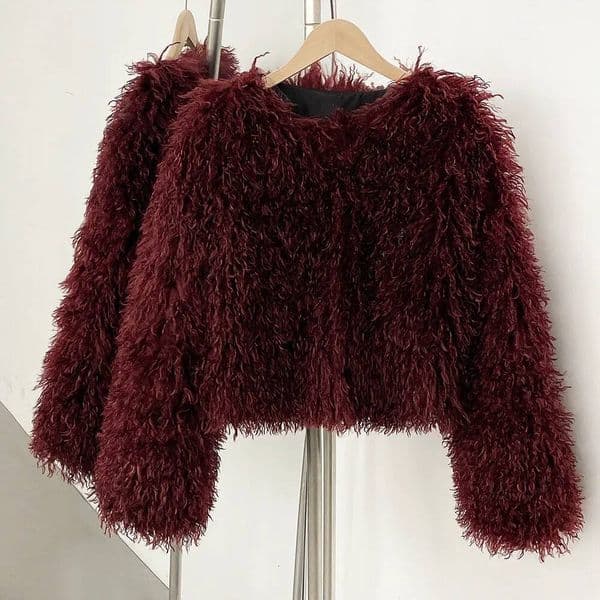 26ss SANRAN OFTBUY Faux Jacket New Style Coat Eco-friendly Women Clothing Cropped Direct From Manufacturer Fur Artificial Winter