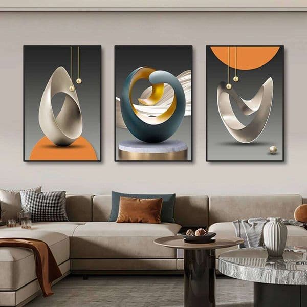 3pcs Geometric Art Canvas Prints Luxury Abstract Artwork Paintings For Modern Living Room Bedroom Wall Decor Picture 26H0421