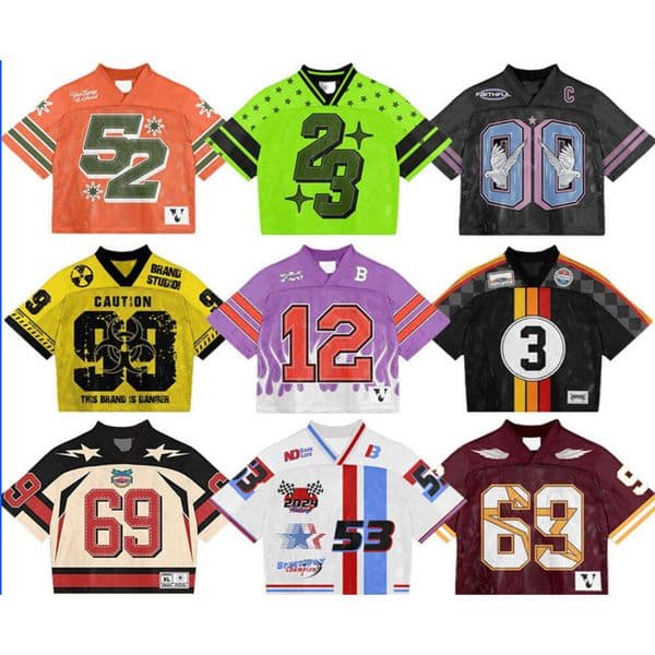 Retro Men And Women Youth Loose V-Neck Sports T-Shirt Fan Jersey LEEGO LENS