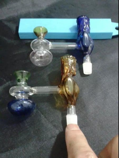 Hookahs Beauty gourd pot glass bongs accessories Glass Smoking Pipes colorful mini multi-colors Hand
