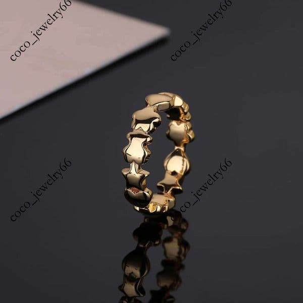 911 New Arrival Fashion Women Men Silver Rose Gold Black Stainless Steel Span Bear Animal Round Star Heart Circle Rings Jewelry A Gift