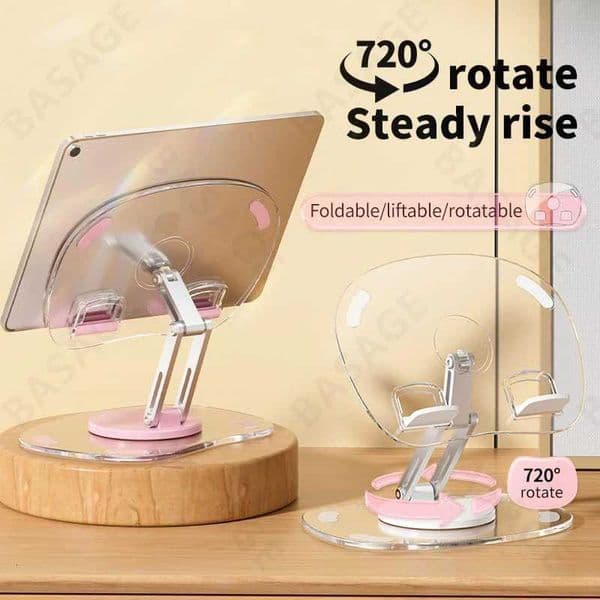 Multi Function Adjustable Lift Mobile Phone Tablet Stand Aluminum Desktop Foldable Lazy Stand Cute Acrylic Plate Q16 H260421
