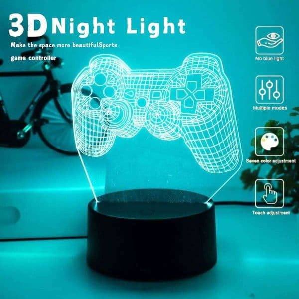 1pc USB controller 3D game room party atmosphere decoration night light, bedroom companion sleep light.