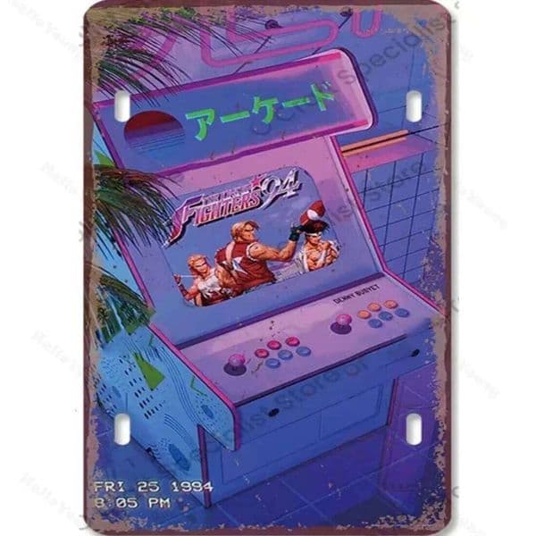 Vintage Gaming Metal Wall Art Retro Video Game License Plate Iron Poster 26L0422