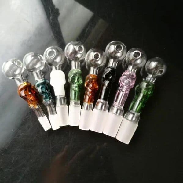 Glass Pipes Smoking Manufacture Hand-blown hookah Colored Skeleton Frosted Mouth Direct Boiling Pot