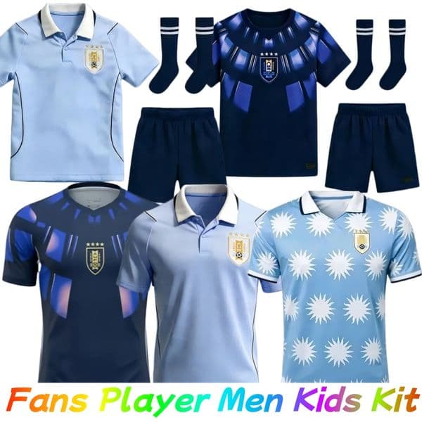 Uruguay World Cup 2026 Soccer Jerseys 2026 2027 L.SUAREZ E.CAVANI N.DE LA CRUZ National Team Shirts G.DE ARRASCAETA F.VALVERDE R.ARAUJO R.BENTANCUR 26 27 Football 4XL