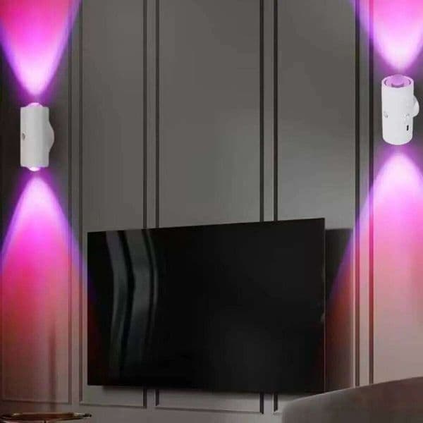15 color LED intelligent human body sensing wall dual head design night light, suitable for walls, stairs, bedrooms
