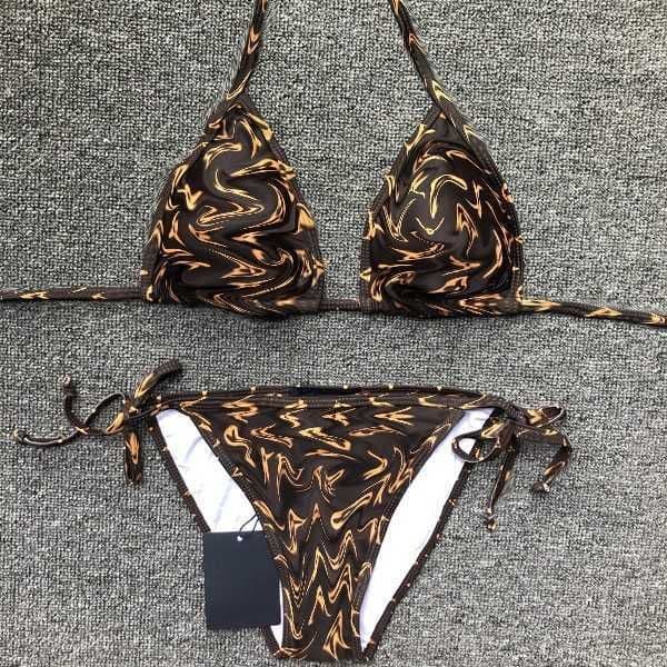 Womens split swimsuit sexy swimsuit set with tie up bikini multi-color swimsuit bikini T260420