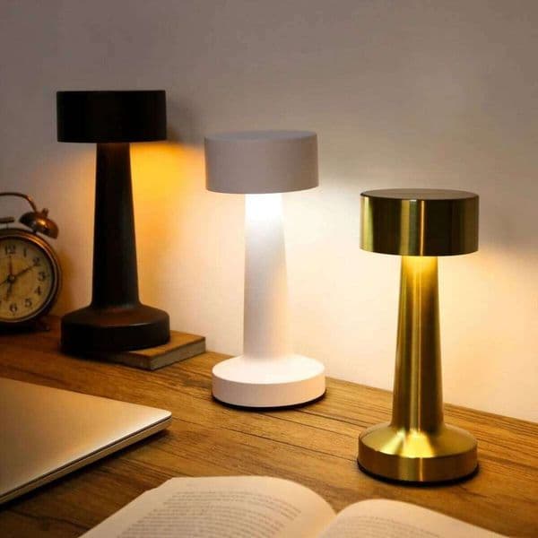 Metal LED touch desk lamp rechargeable portable dimming restaurant couple dinner bedroom bar KTV outdoor picnic retro design