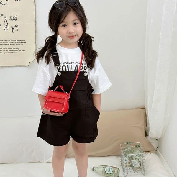 Casual PU Leather Bow Shoulder Bag Handbag Solid Color Bow Crossbody Bag Coin Purse Wallet Children Small Bag Streetwear 260421