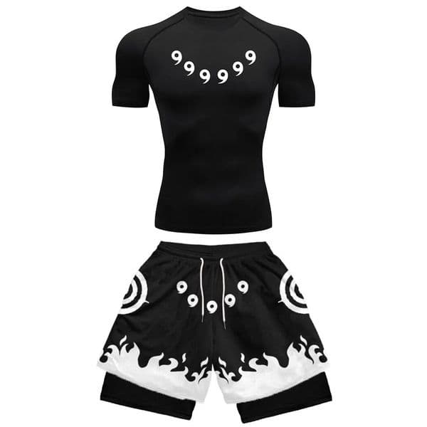 Anime Compression Set Running Sport Fitness Suit for Men Quick Dry ShirtGym Shorts 2PCS Workout Summer Sportwear 260327BANJIA