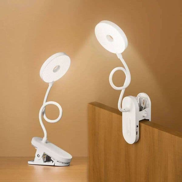 Clip-On Portable LED Desk Desktop Book Timed Stepless Dimming 1200 Mah Eye Protection Reading Study Lamp