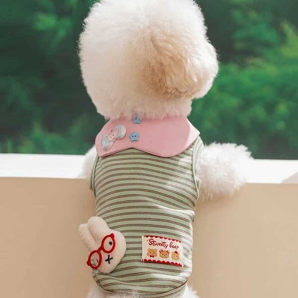 Collar Dog Clothes Breathable Pet Home Vest Small Dog Polo Shirt Two Legged Sleeveless Teddy Short Sleeved Shirt L260528