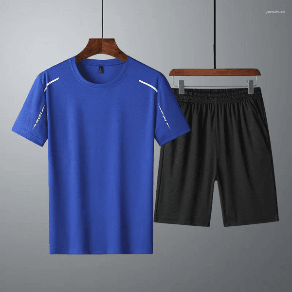 Men's Tracksuits 2 Pieces Men Sets 2026 Summer Casual Sportswear Short Sleeves T-shirts And Shorts Loose Thin Breathable Mens's Set Clothing