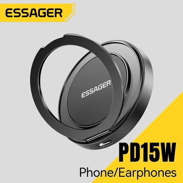 Essager Magnetic Wireless Charger With Holder 15W Fast Charging For iPhone17 16 15 14Pro Max Mini Wireless Phone Charger 260410