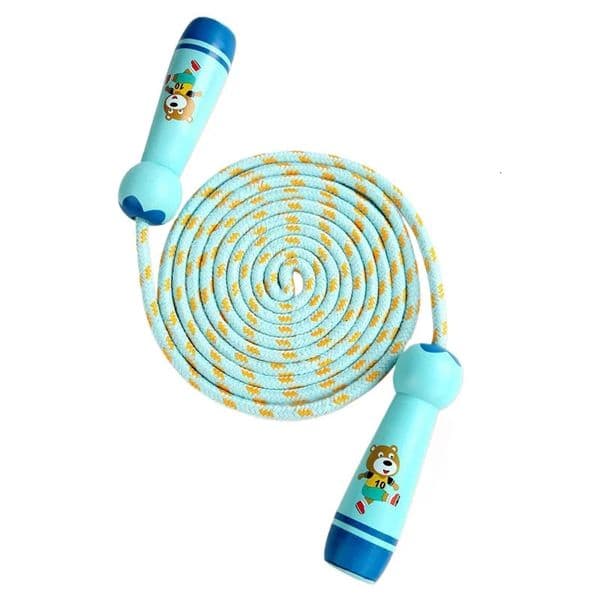 Kids Sports Adjustable Cotton Jump Rope Fitness Lovely Cartoon Skipping with Natural Wooden Handles Fillet n Anti Slip 260422