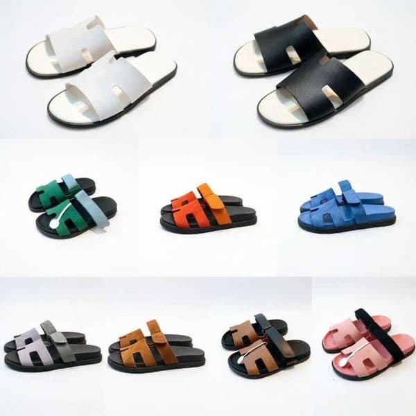 Designer Slippers Top Quality Designer Slippers Black Brown Tan Light Pink Olive Sud Leather Men Fashion Slides Outdoor Comfortable Sandals Summer Beach Sliders