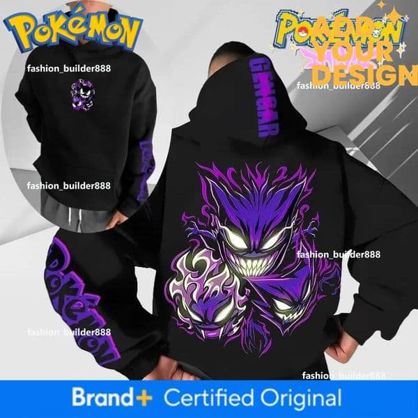 Pokemon Pocket Games Gengar Hoodies For Men And Women Cool Printed New Y2k Harajuku Large Casual Trendy Autumn/Winter Hoodies