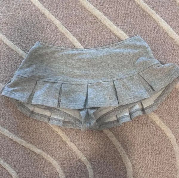 High Street Y2K Fashion Streetwear Grey Pleated Skirt Women Clothing Harajuku Girl Sweet Goth Sexy Slim High Waist Skirt emo 260421