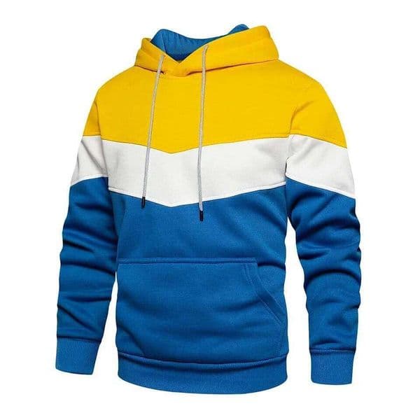 Men's Patchwork Hooded Sweatshirt Hoodies Clothing Casual Loose Fleece Warm Designer Streetwear Male Fashion
