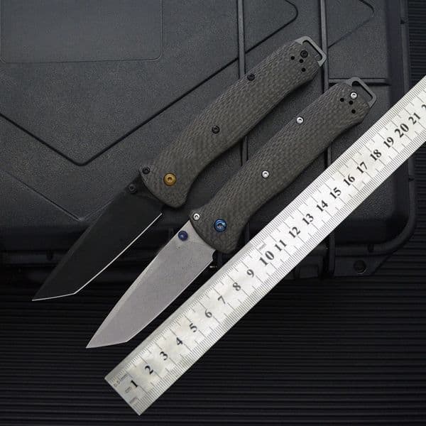 High-Quality Carbon Fiber BM537 Folding Knife with Carbon Fiber Handle, Outdoor Camping Survival Pocket Knife thumbnail 2