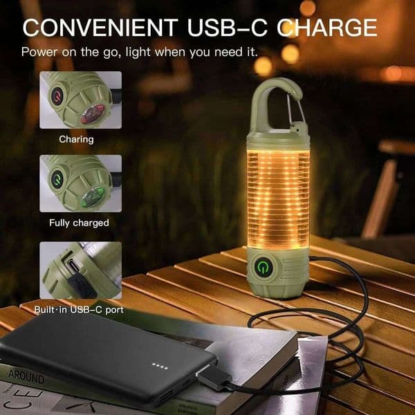 LED Camping Lantern Flashlight Rechargeable,Bright Portable Camp with Red Light,6 Lighting Modes,Outdoor Tent Night Light