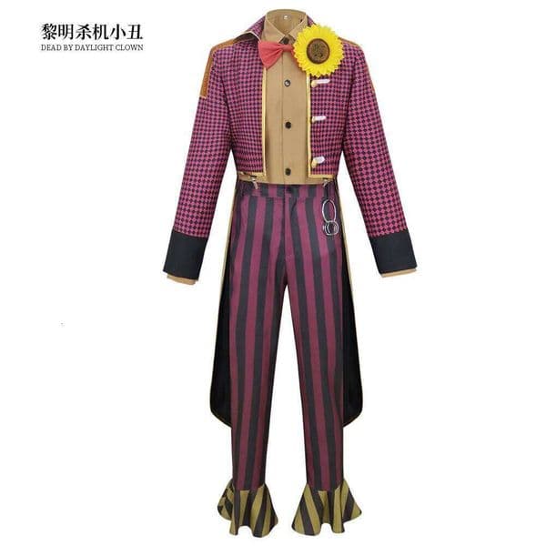 Game Daylight The Clown Cosplay Costume Red Black Suit Clothes Set Men Halloween Clothing Outfits Carnival Party Accessories